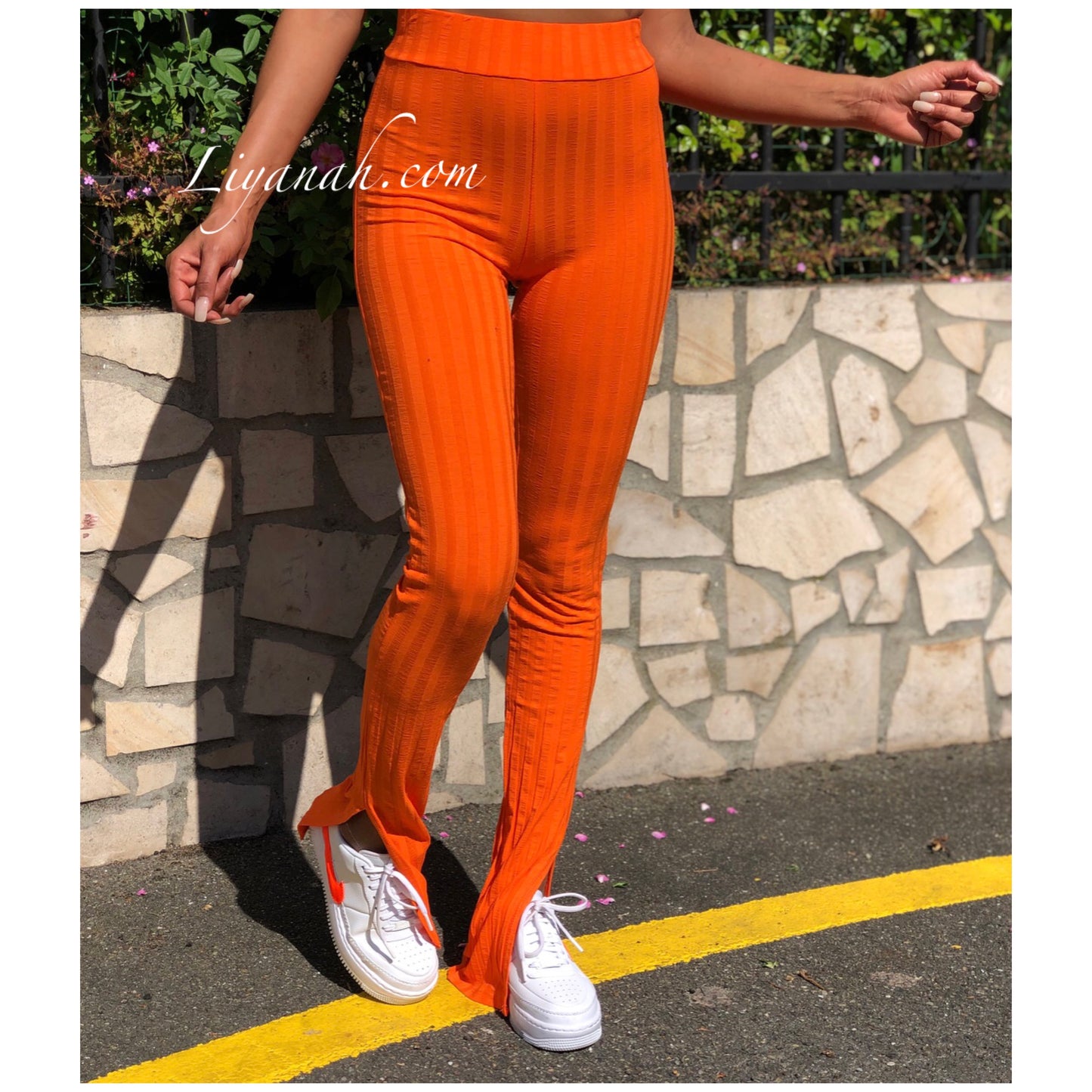 Ensemble Crop Top bandeau + Pantalon Modèle KAMAYA ORANGE