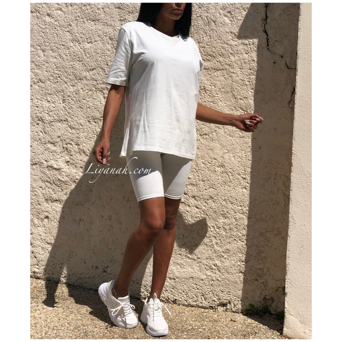 Ensemble T-shirt + Cycliste Modèle ADELA BLANC