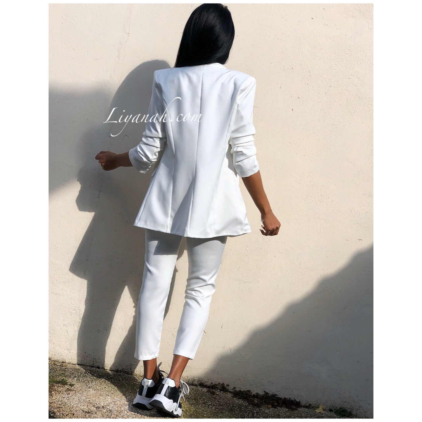 Tailleur Veste + Pantalon Modèle ROMANA BLANC