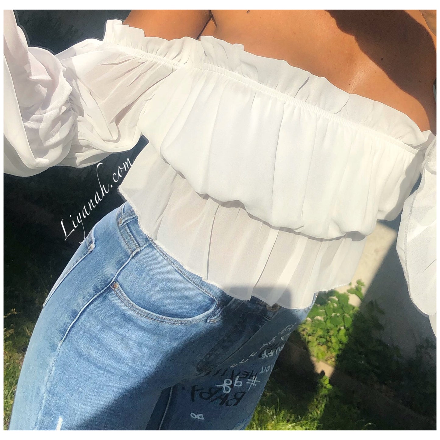 Crop Top Modèle ZERA BLANC