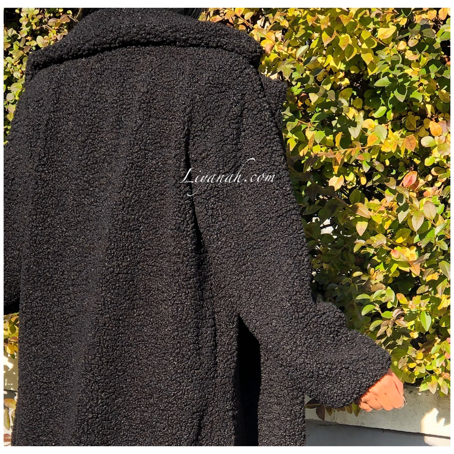 Teddy Coat Long OVERSIZE (COUPE LARGE) Modèle LEANA NOIR