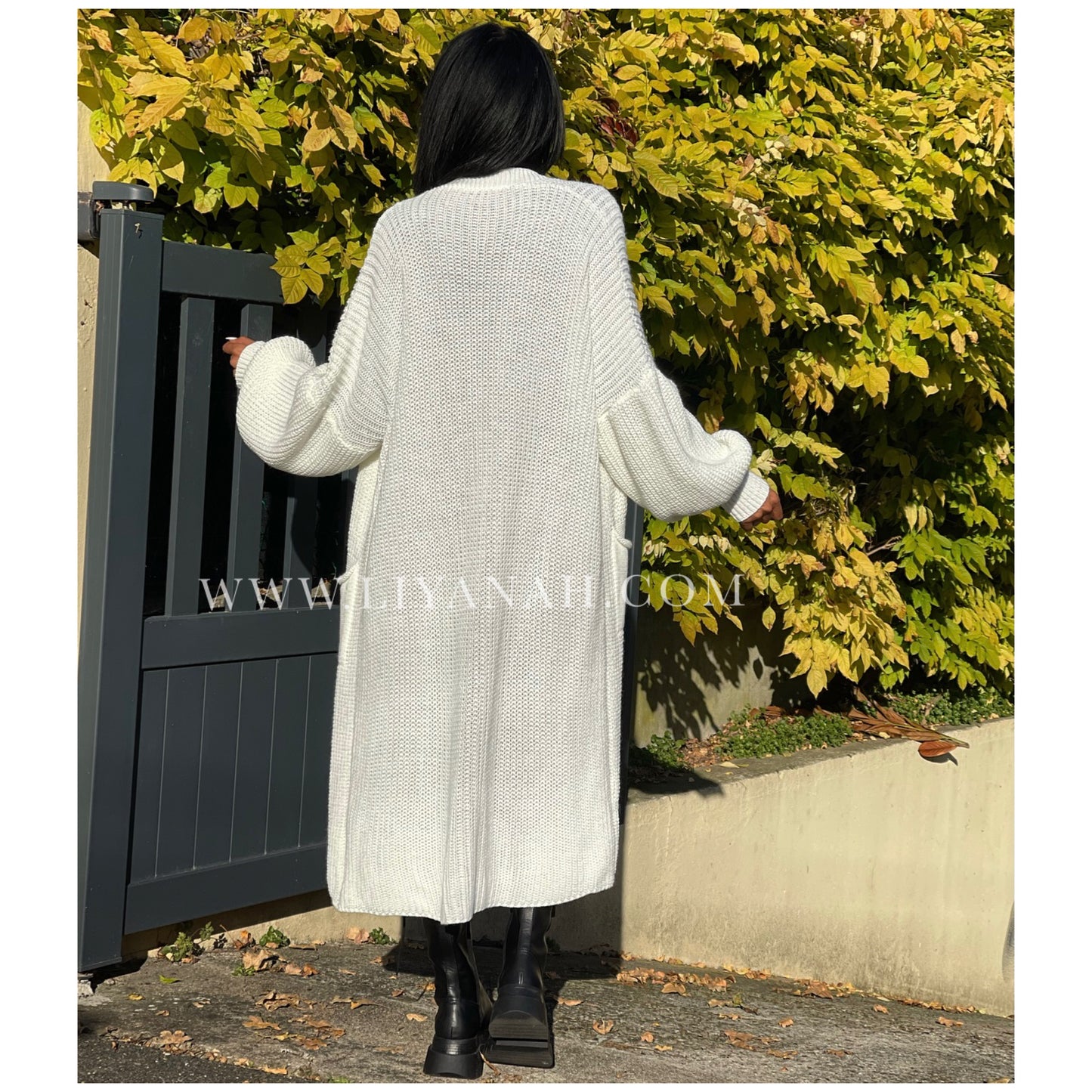 Gilet long Modèle YAEL BLANC