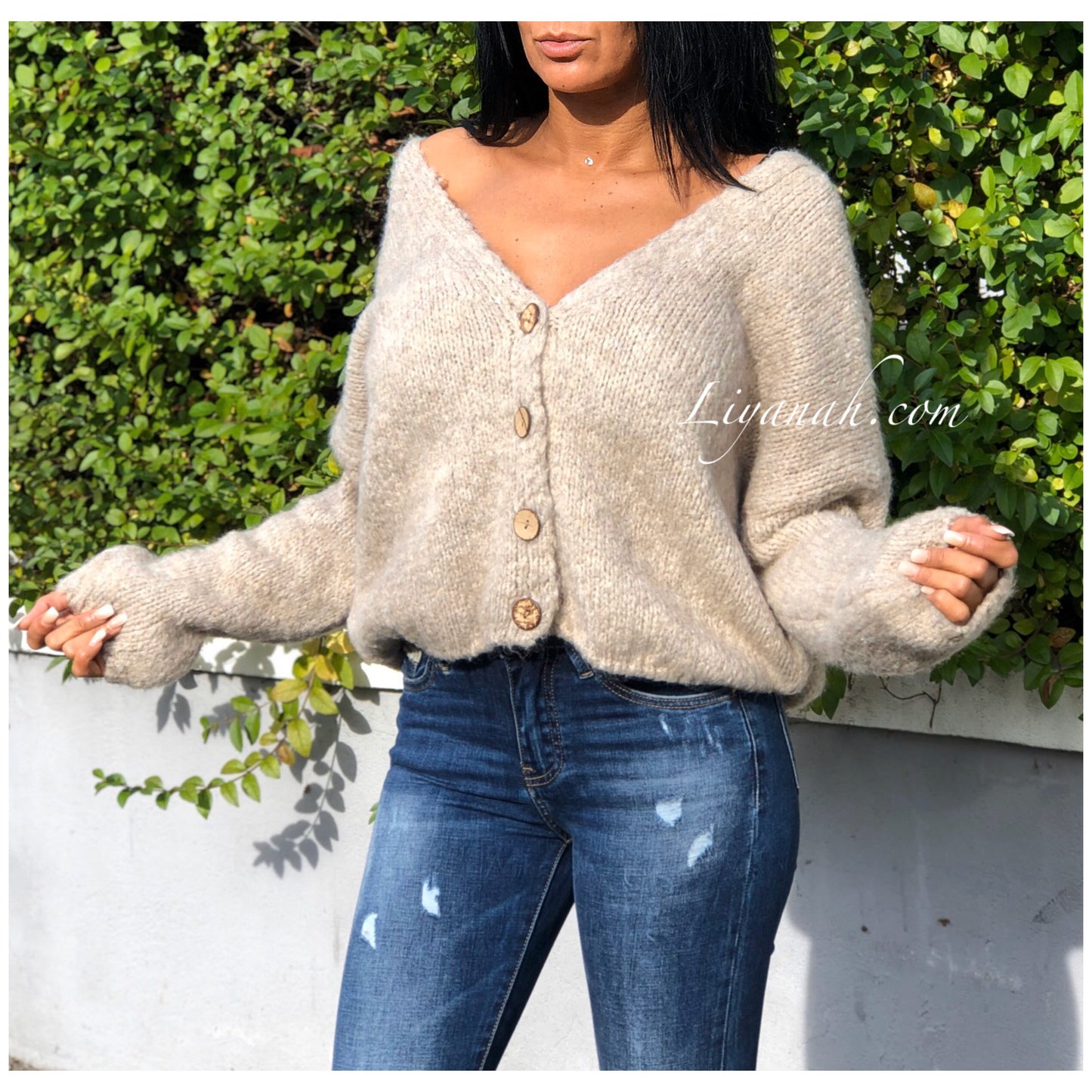 Pull Gilet Modèle LASHWANA BEIGE FONCÉ ou BEIGE CLAIR