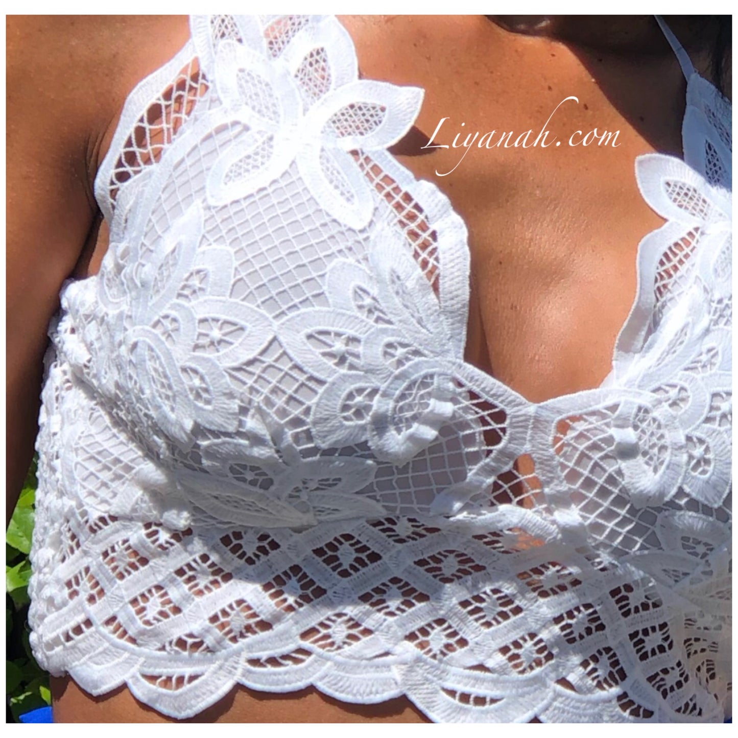 Crop Top Dentelle Modèle KEOLA BLANC