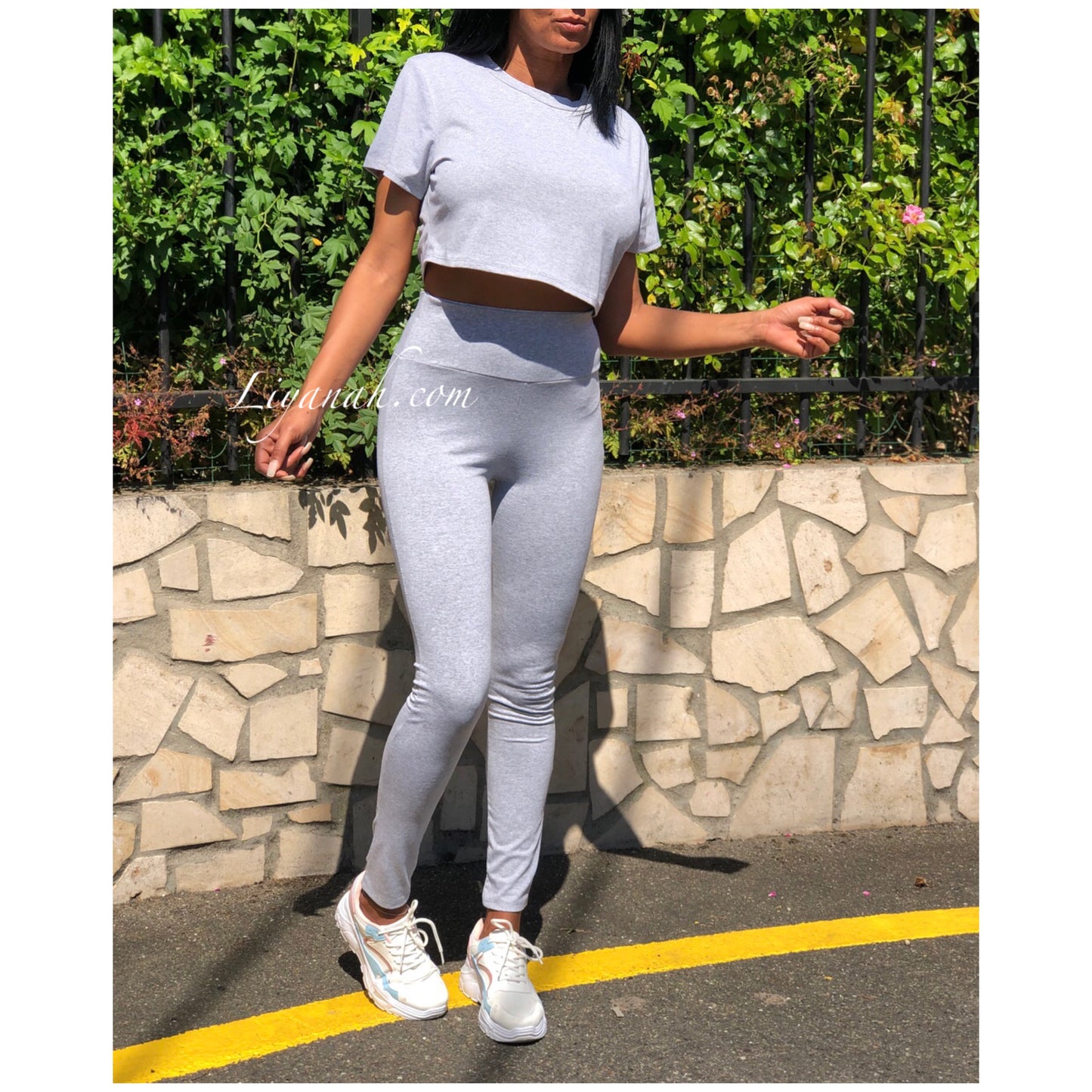 Ensemble Top + Legging Modèle GWEN GRIS