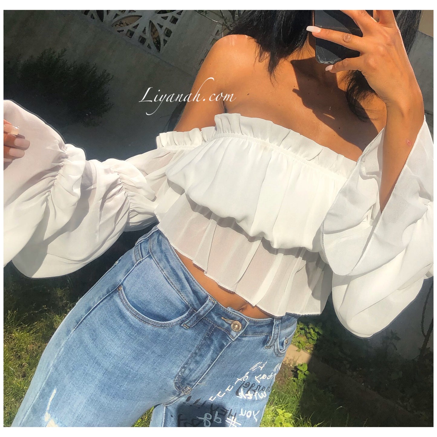 Crop Top Modèle ZERA BLANC