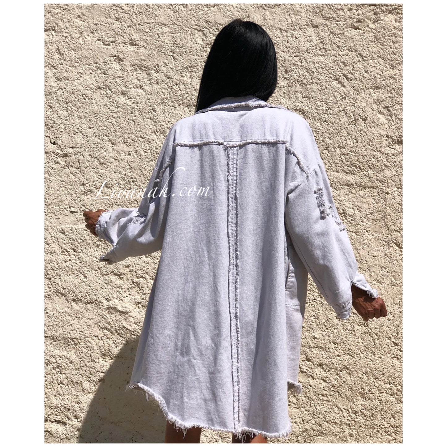 CHEMISE Longue (Style Robe) Modèle BAO GRIS CLAIR