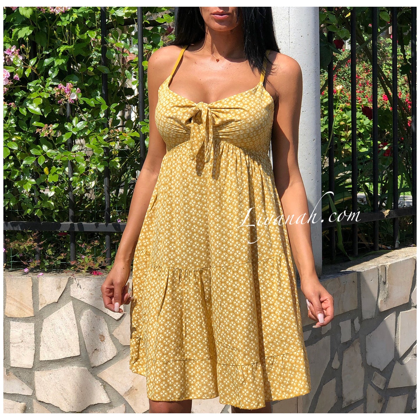 ROBE Courte Modèle ZOUYA JAUNE