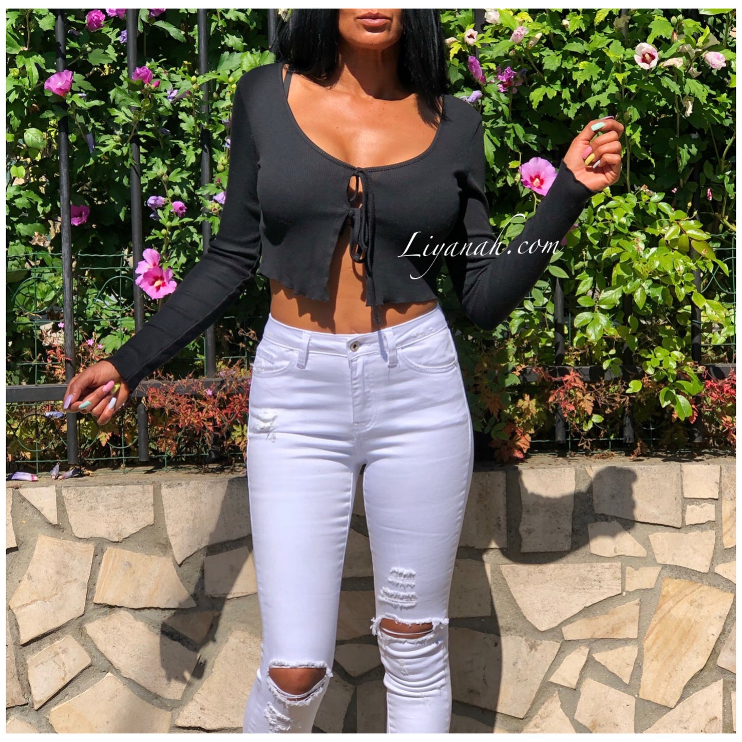 Crop Top Modèle AREKA NOIR