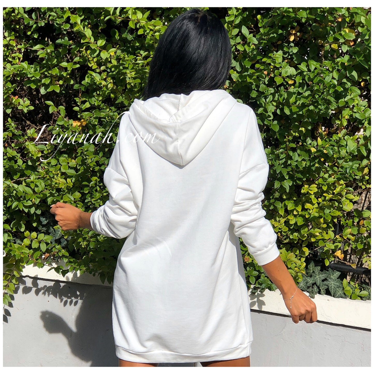 ROBE SWEAT à Capuche Modèle SEPHORA BLANC