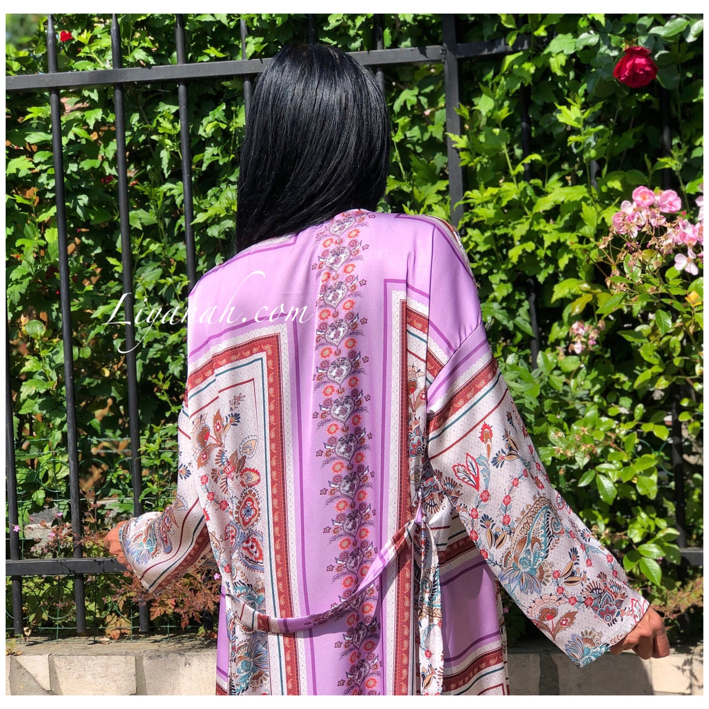 Ensemble Modèle LAYINA Kimono + Pantalon LAVANDE