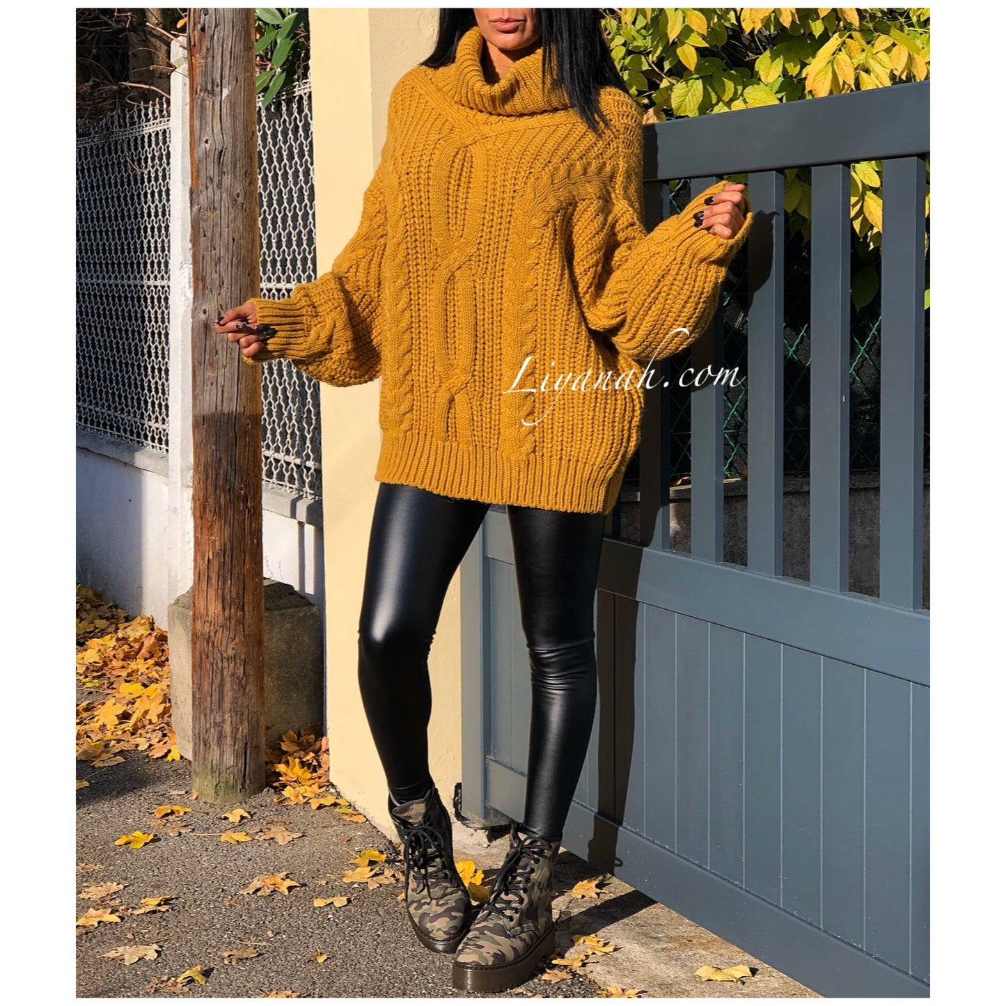 PULL MI-LONG Oversize Modèle ALLIEL Moutarde