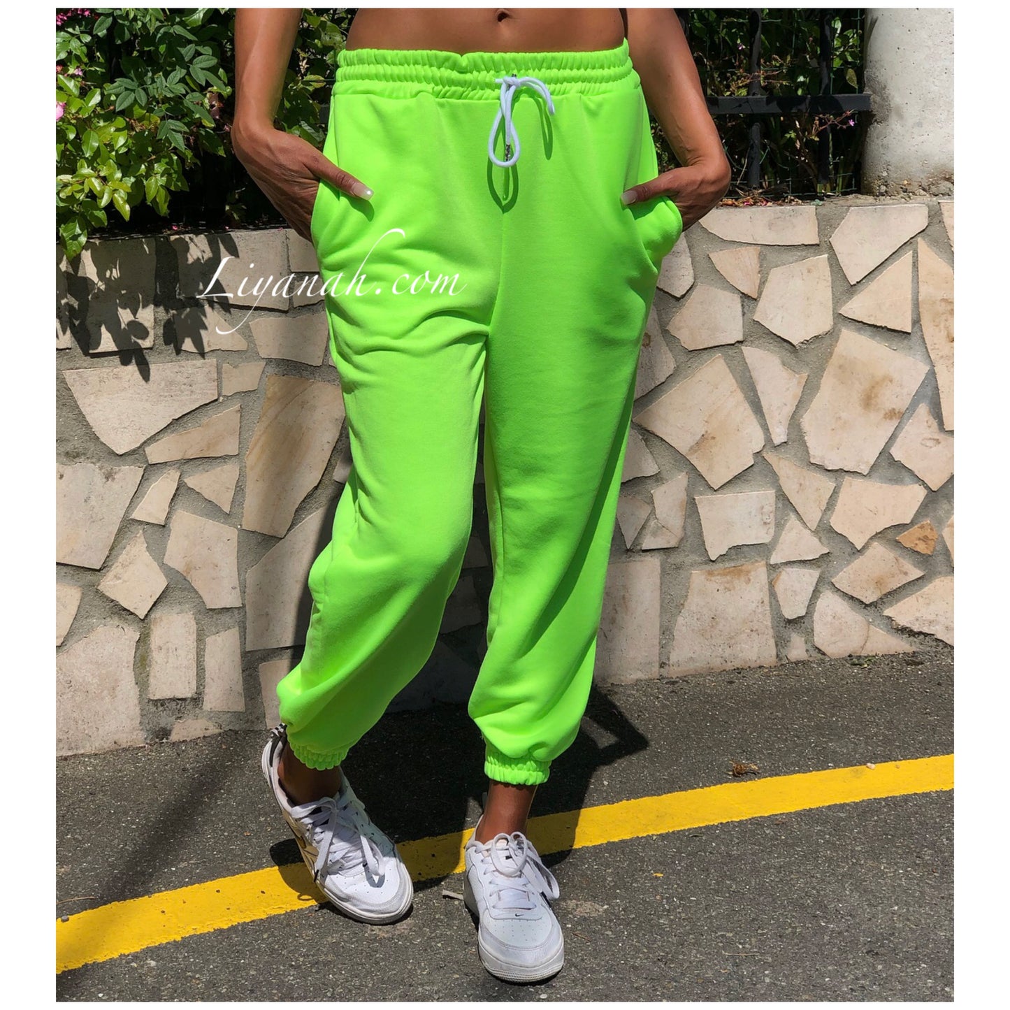 Bas de Jogging Modèle ALIX JAUNE/VERT FLUO