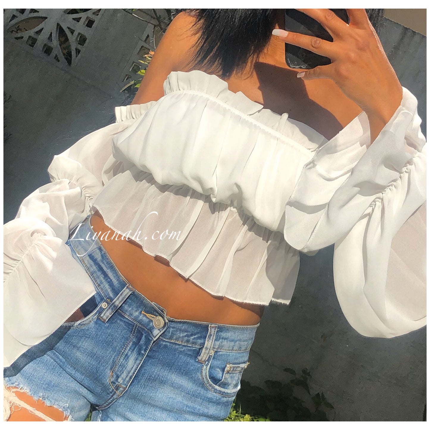 Crop Top Modèle ZERA BLANC