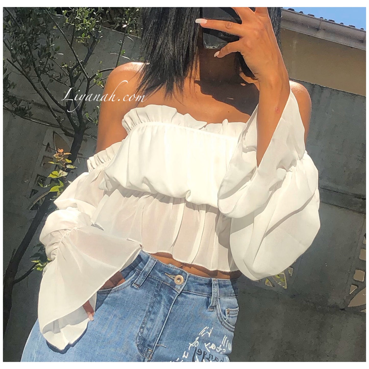 Crop Top Modèle ZERA BLANC