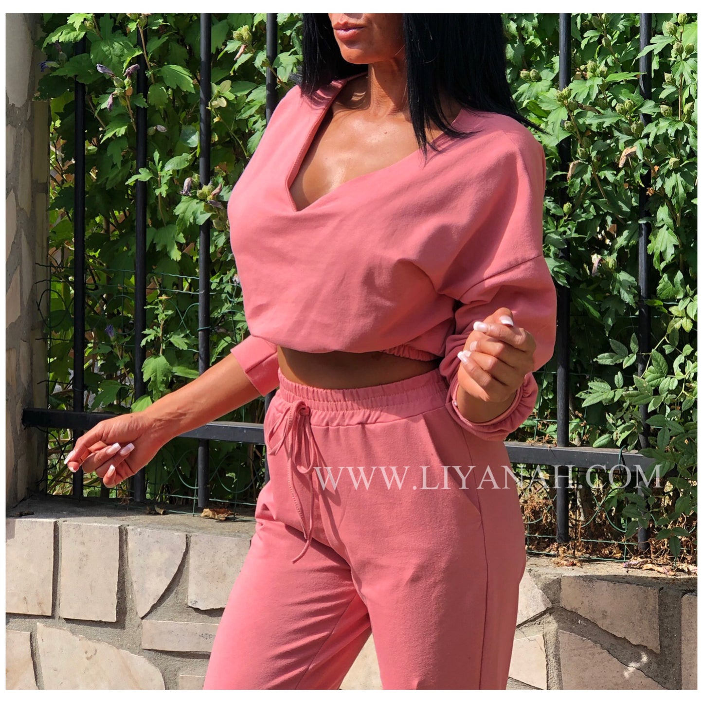 Ensemble Pull + Pantalon Modèle LOVA ROSE BRIQUE