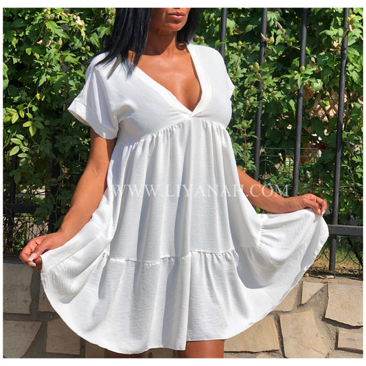 ROBE Courte Modèle HANYZ BLANC