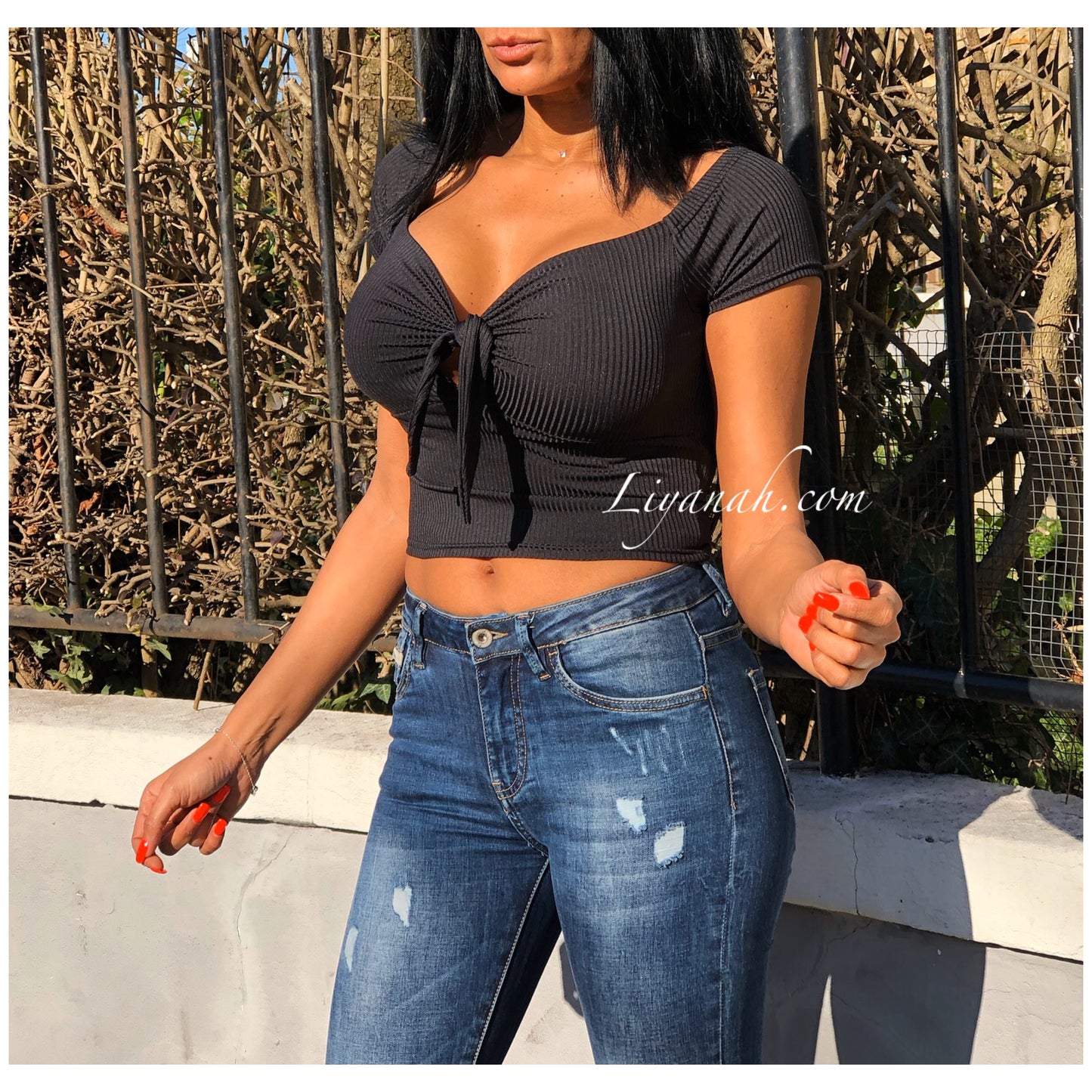 Crop Top Modèle JAYA NOIR