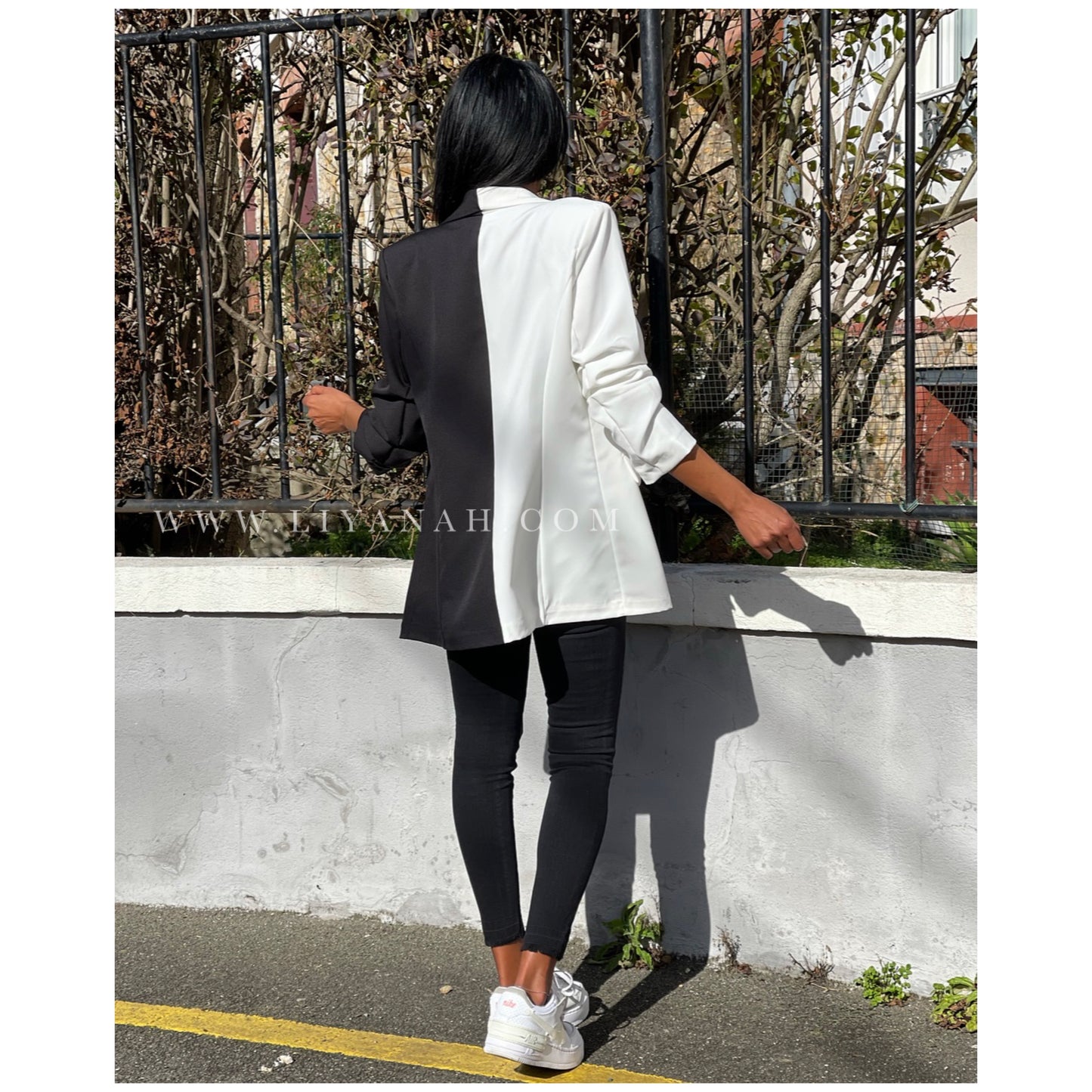 Veste Modèle HARANA Bi couleur NOIR / BLANC