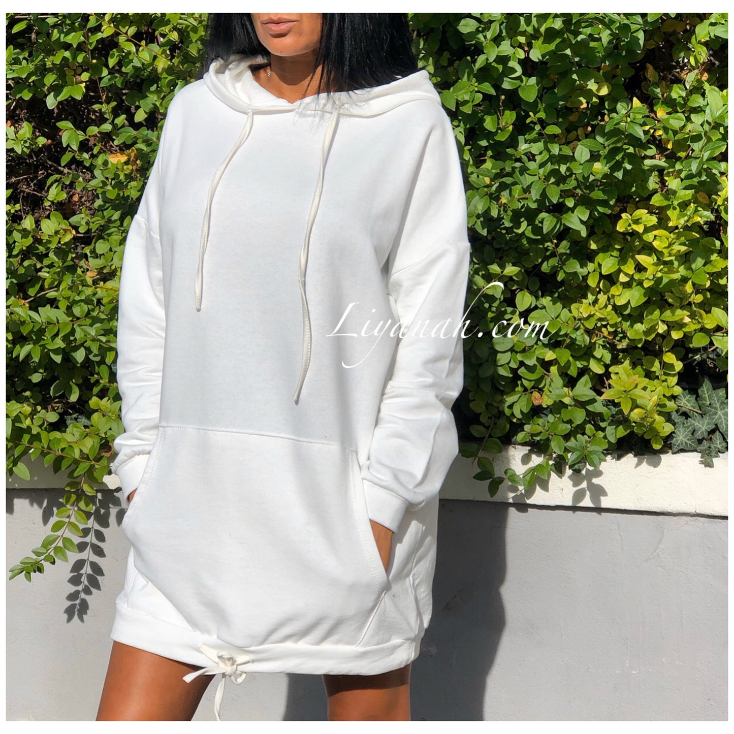 ROBE SWEAT à Capuche Modèle SEPHORA BLANC