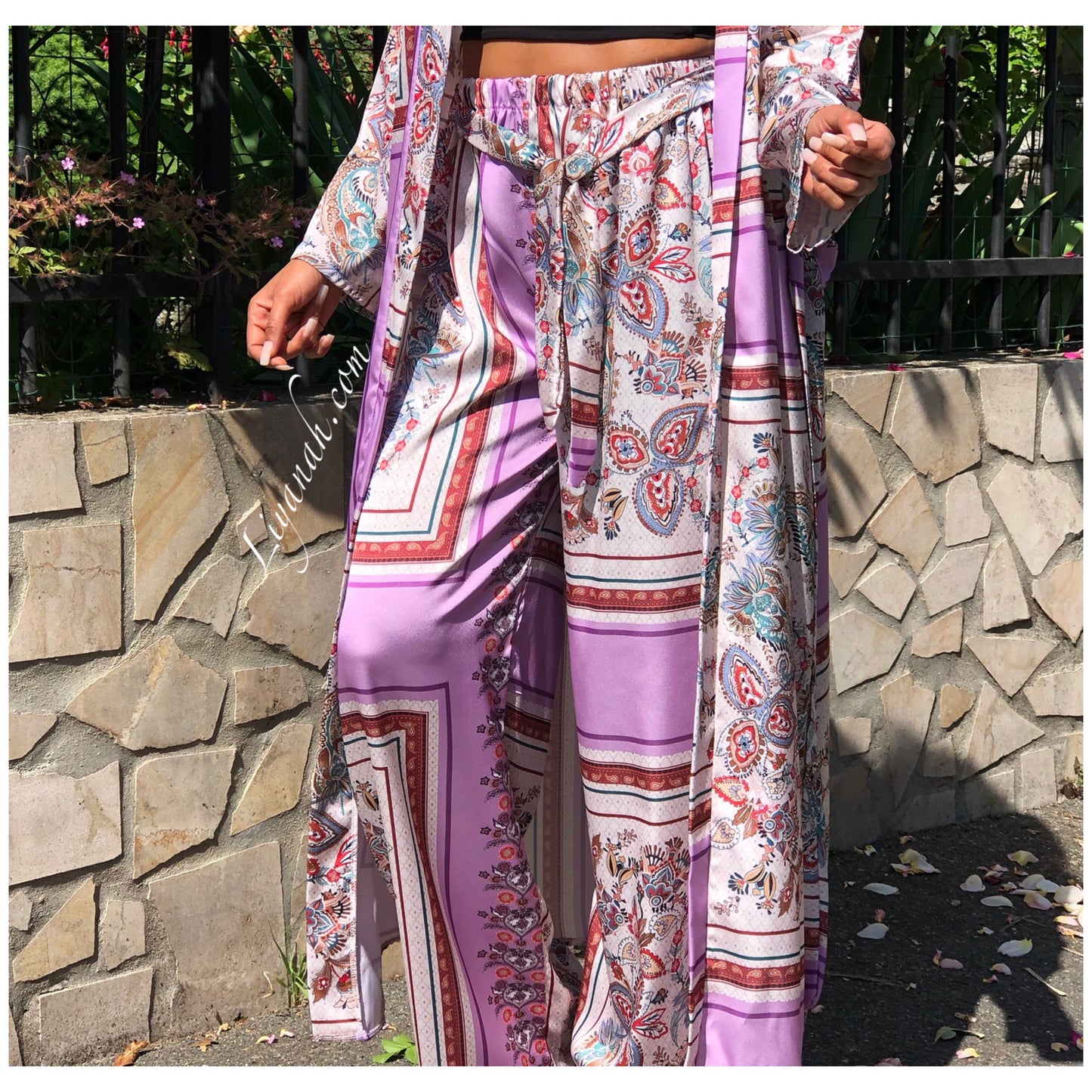 Ensemble Modèle LAYINA Kimono + Pantalon LAVANDE