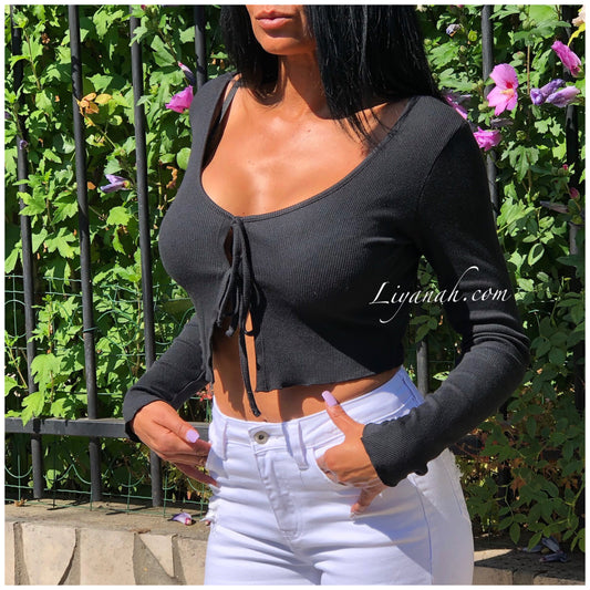 Crop Top Modèle AREKA NOIR