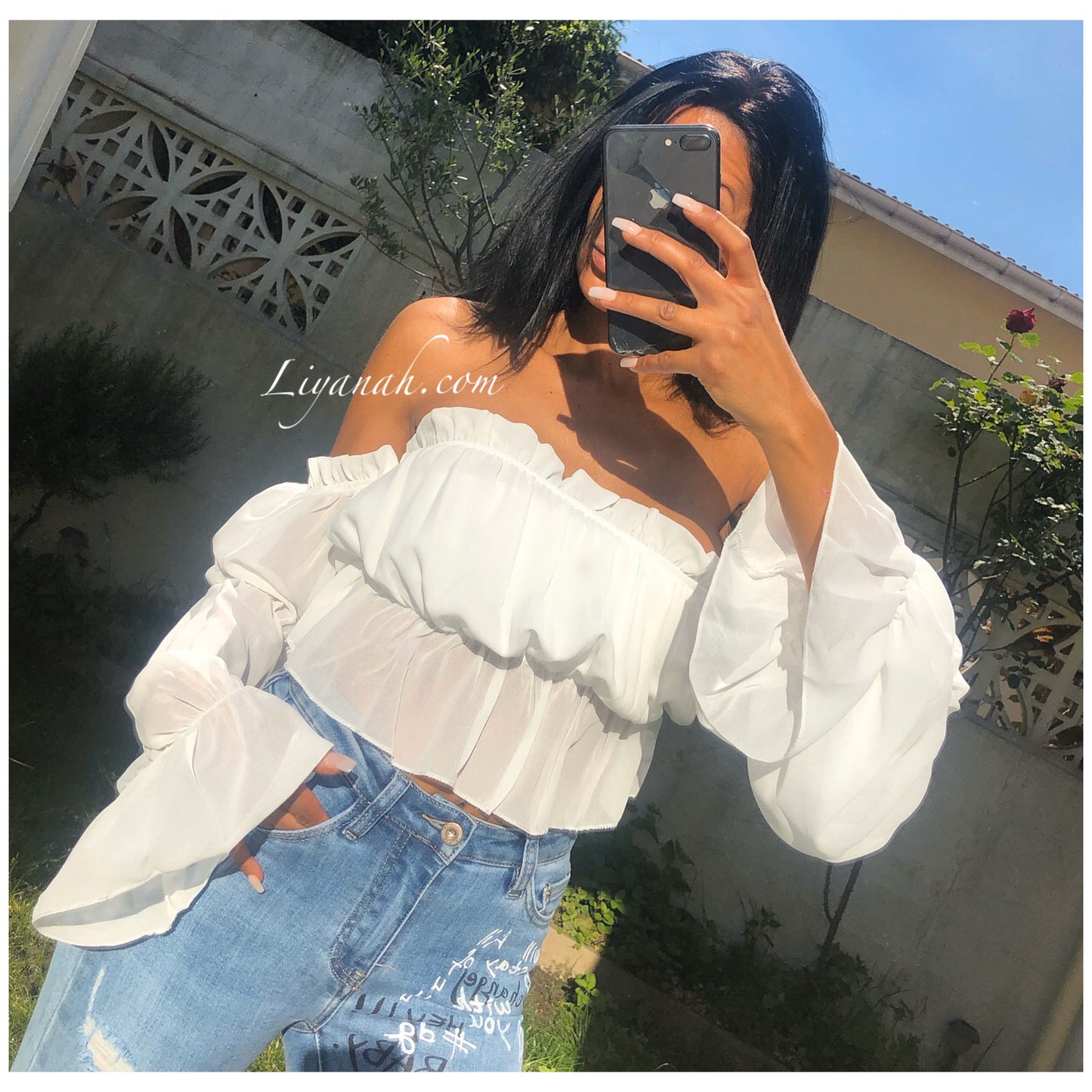 Crop Top Modèle ZERA BLANC