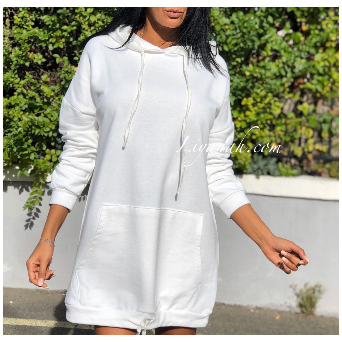 ROBE SWEAT à Capuche Modèle SEPHORA BLANC