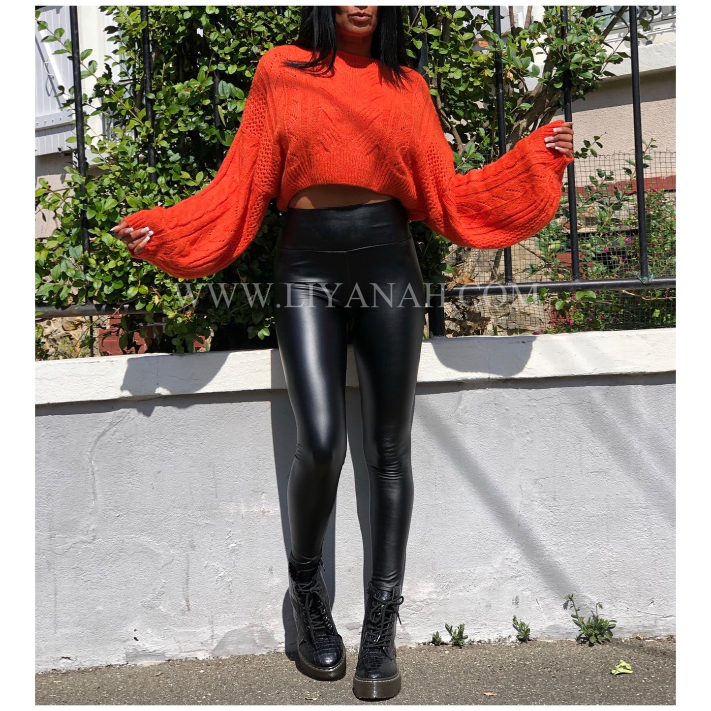 Pull Cropped  Modèle NYLAM ORANGE