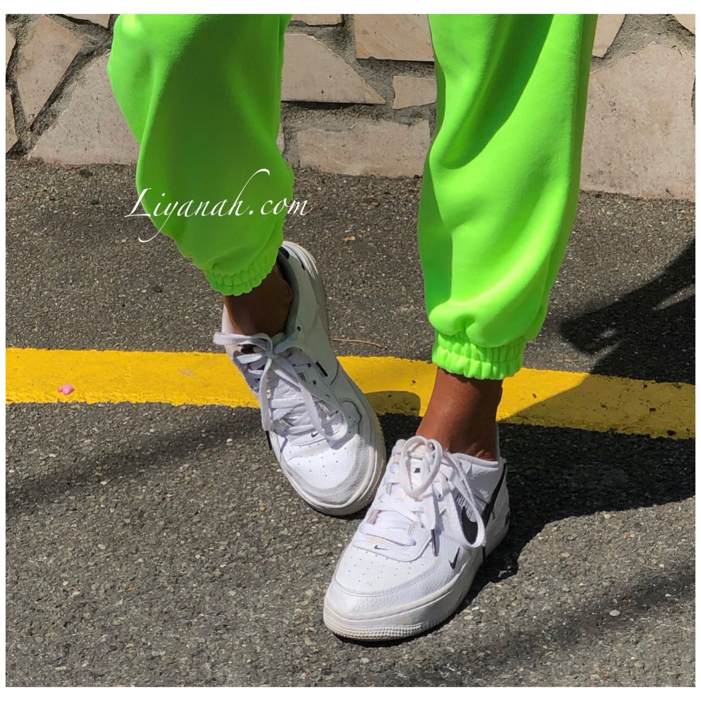 Bas de Jogging Modèle ALIX JAUNE/VERT FLUO