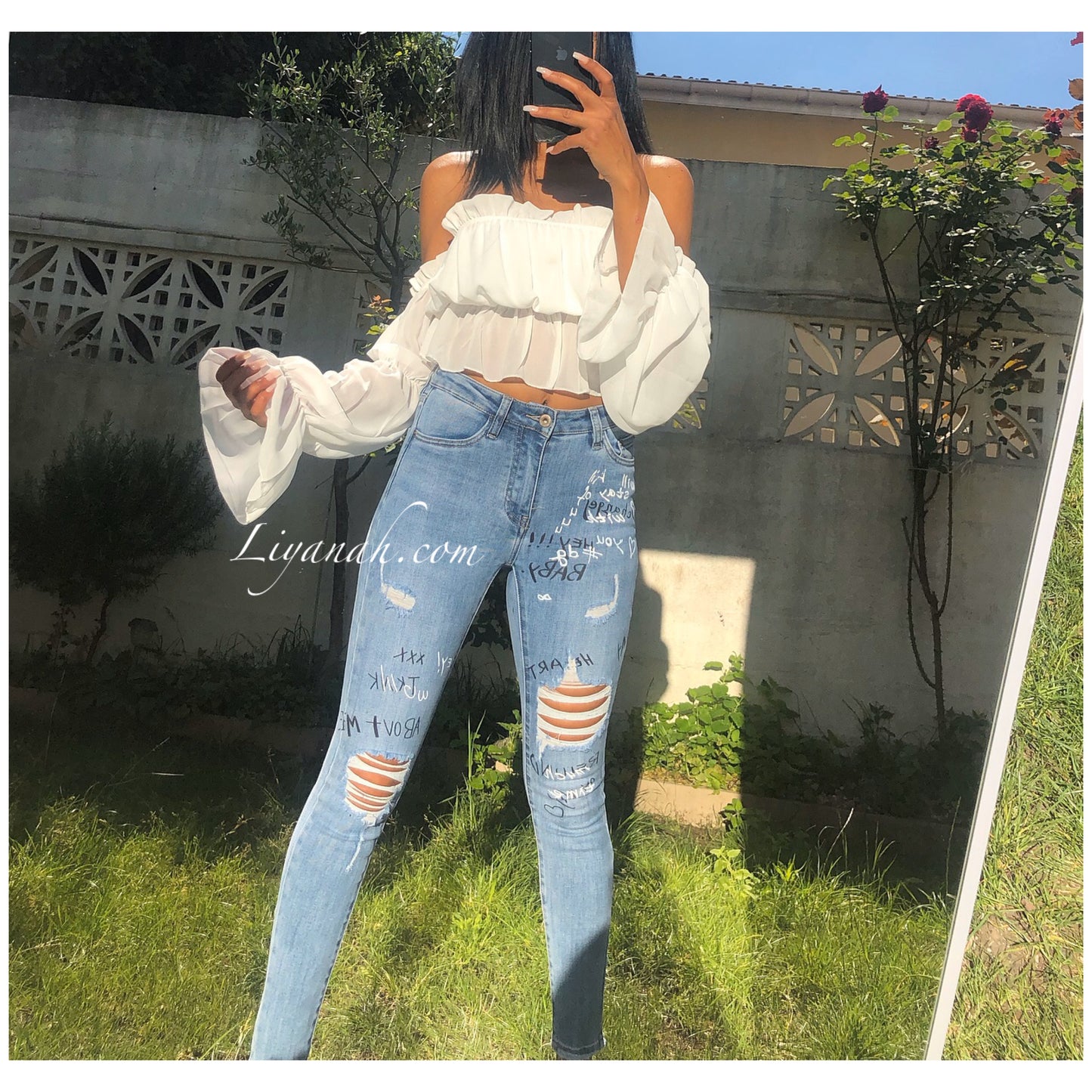 Crop Top Modèle ZERA BLANC