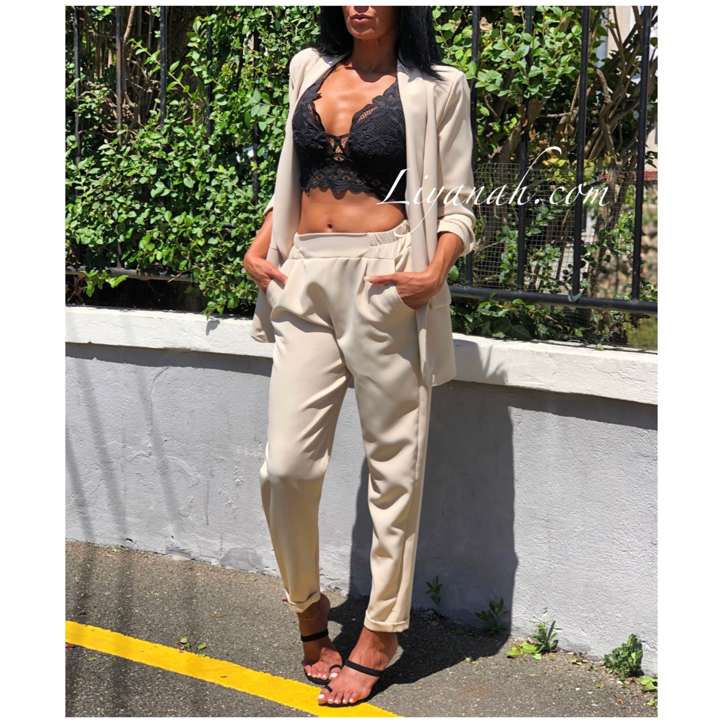 Pantalon Modèle HARA BEIGE CLAIR