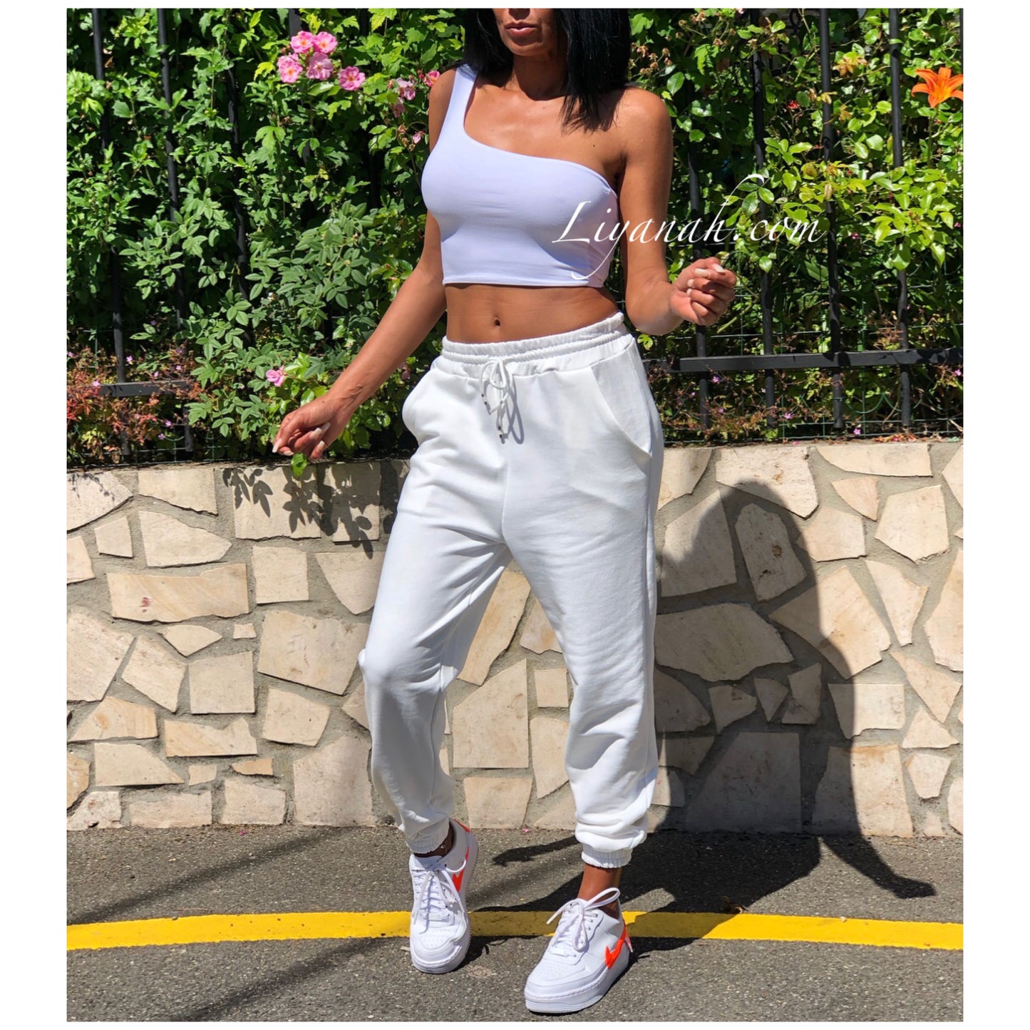 Crop top Modèle MYRISA BLANC