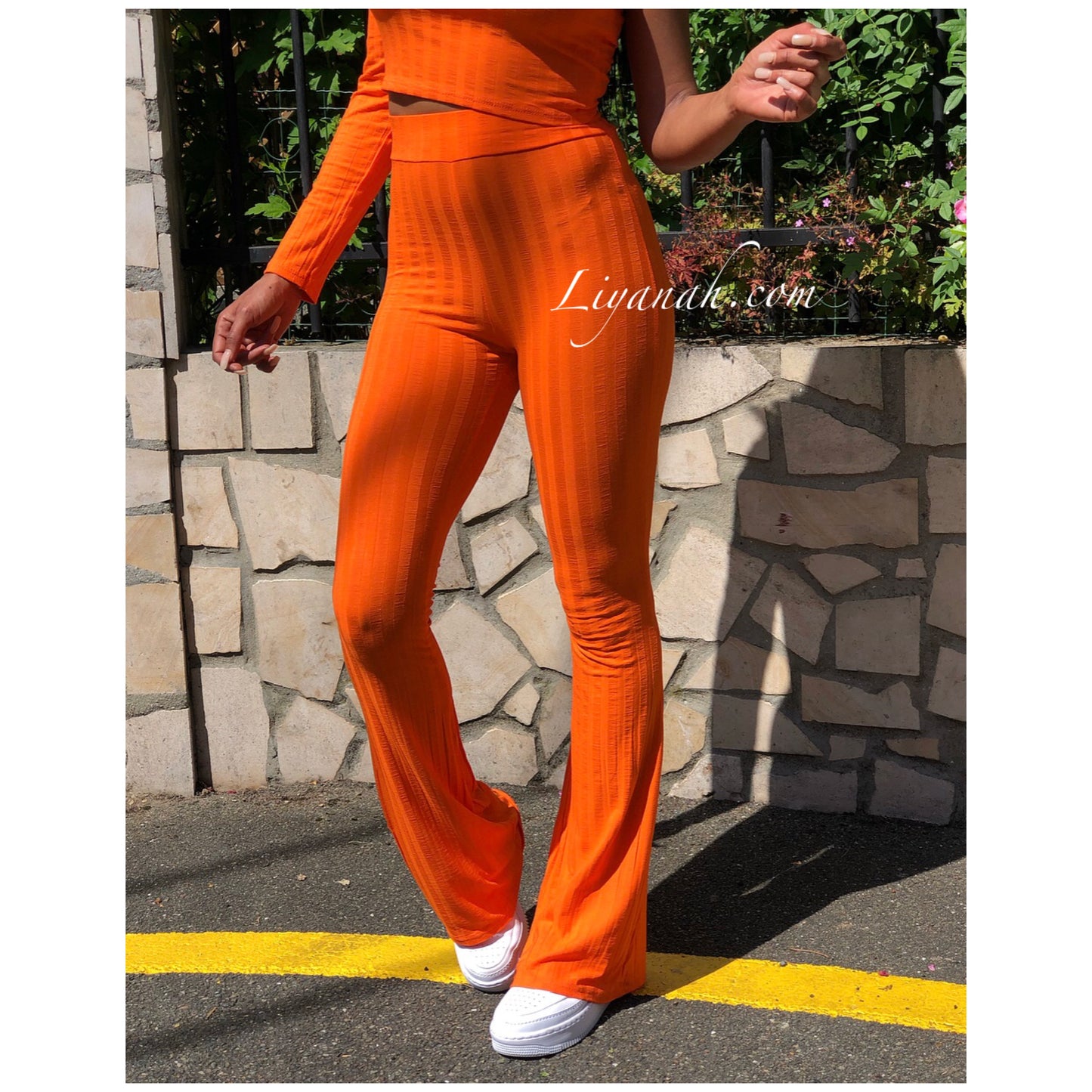 Ensemble Crop Top + Pantalon Modèle AZEA ORANGE