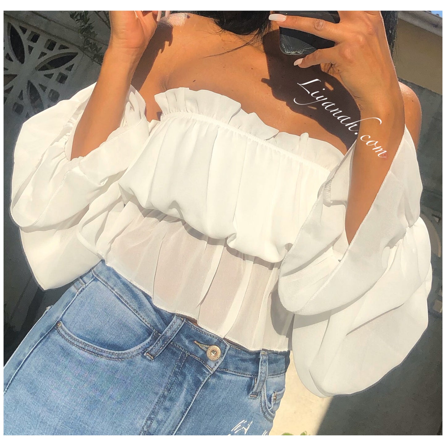 Crop Top Modèle ZERA BLANC