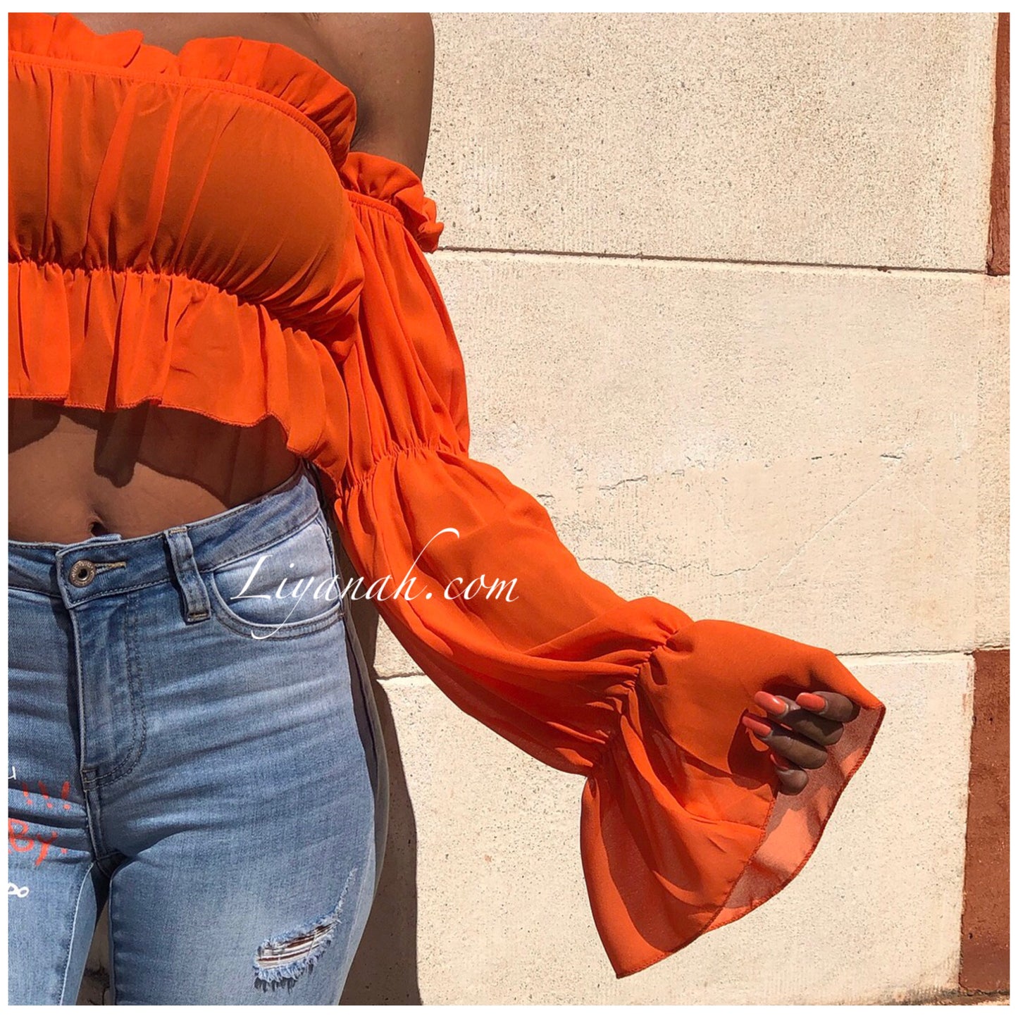 Crop Top Modèle ZERA ORANGE