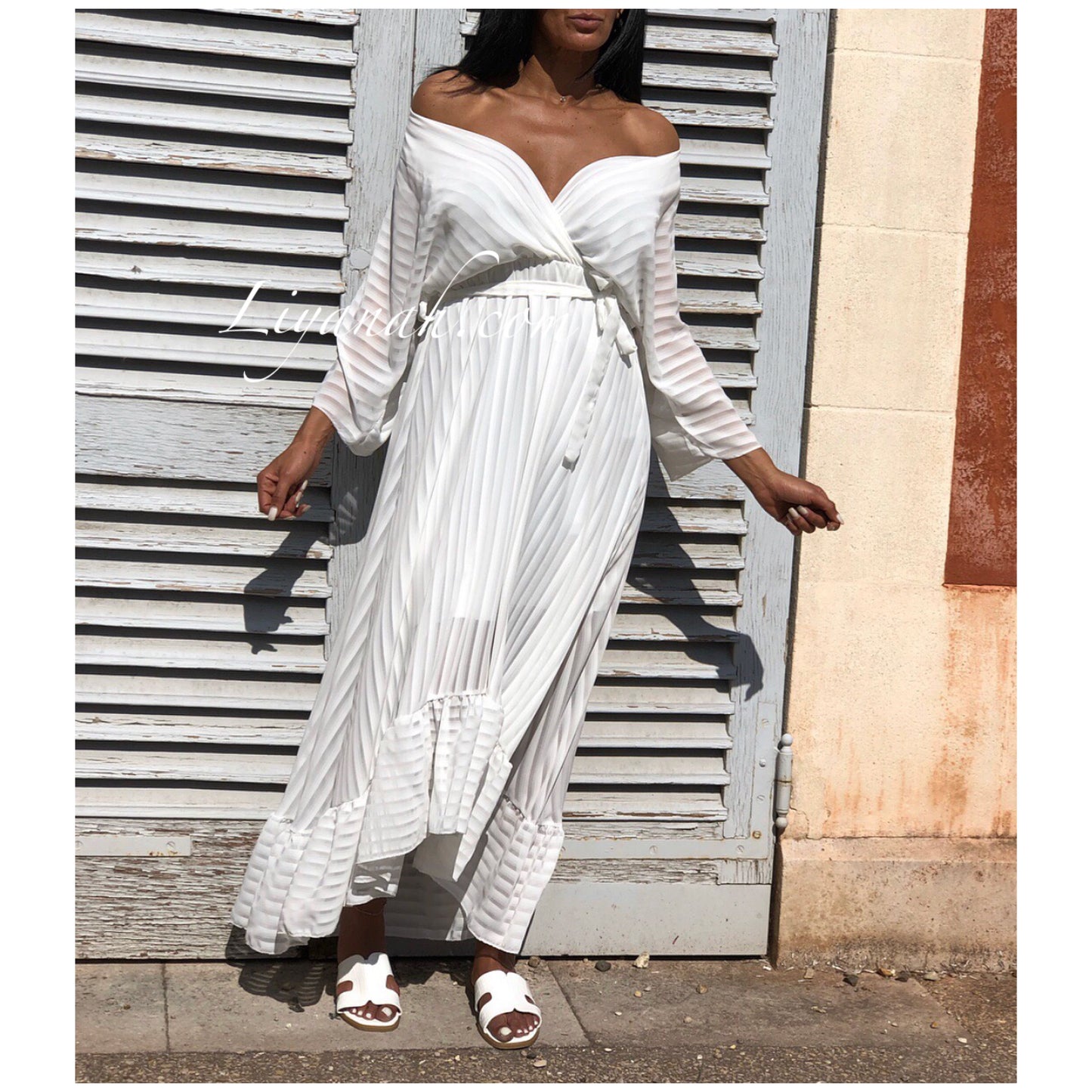 Robe Longue Modèle MAEGAN BLANC