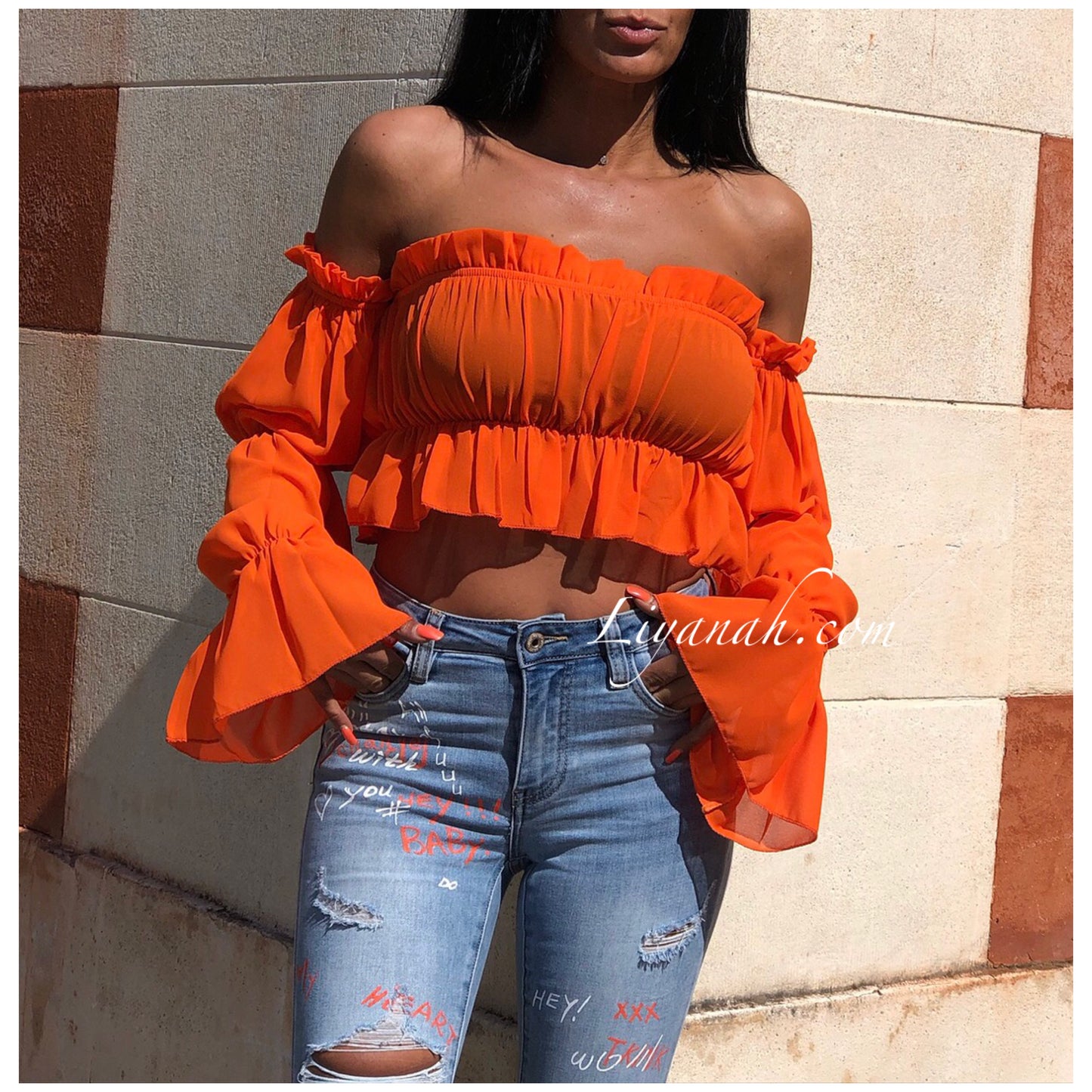 Crop Top Modèle ZERA ORANGE