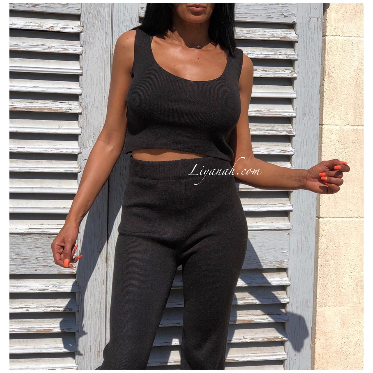 Ensemble Crop Top + Pantalon Modèle JANKALA / 4 Couleurs