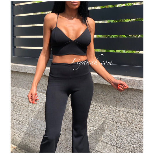 Crop Top Modèle MAEVA NOIR