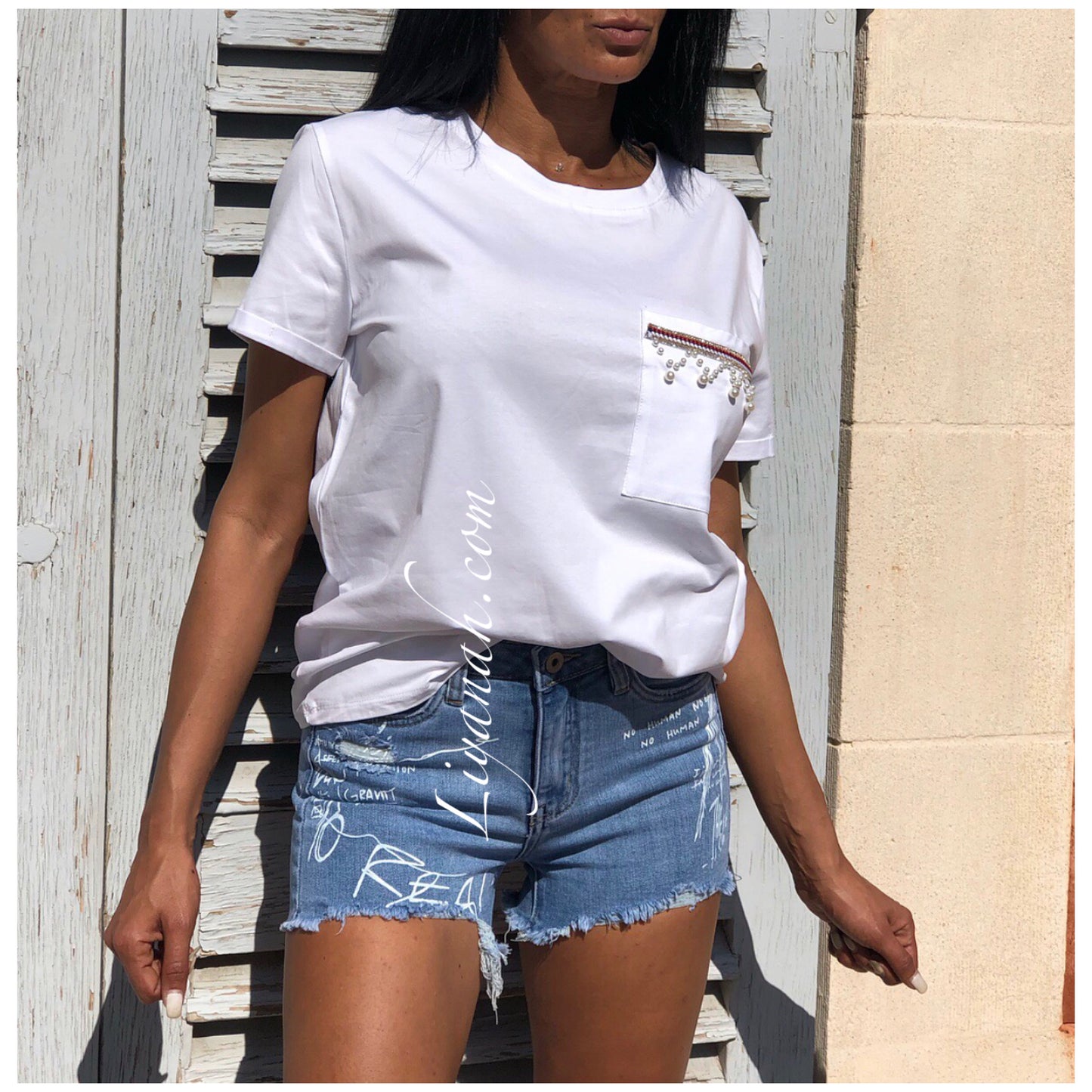 T-Shirt Modèle PERLA BLANC