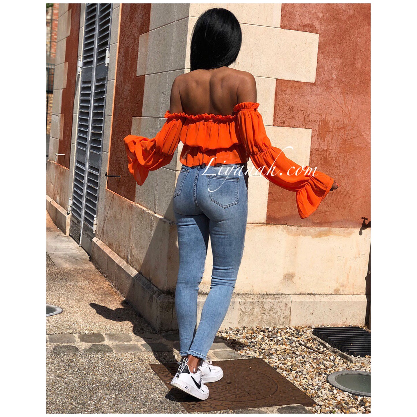 Crop Top Modèle ZERA ORANGE