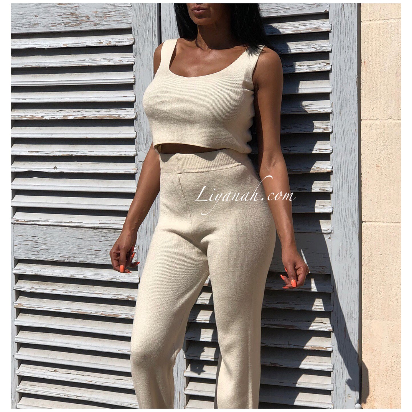 Ensemble Crop Top + Pantalon Modèle JANKALA / 4 Couleurs