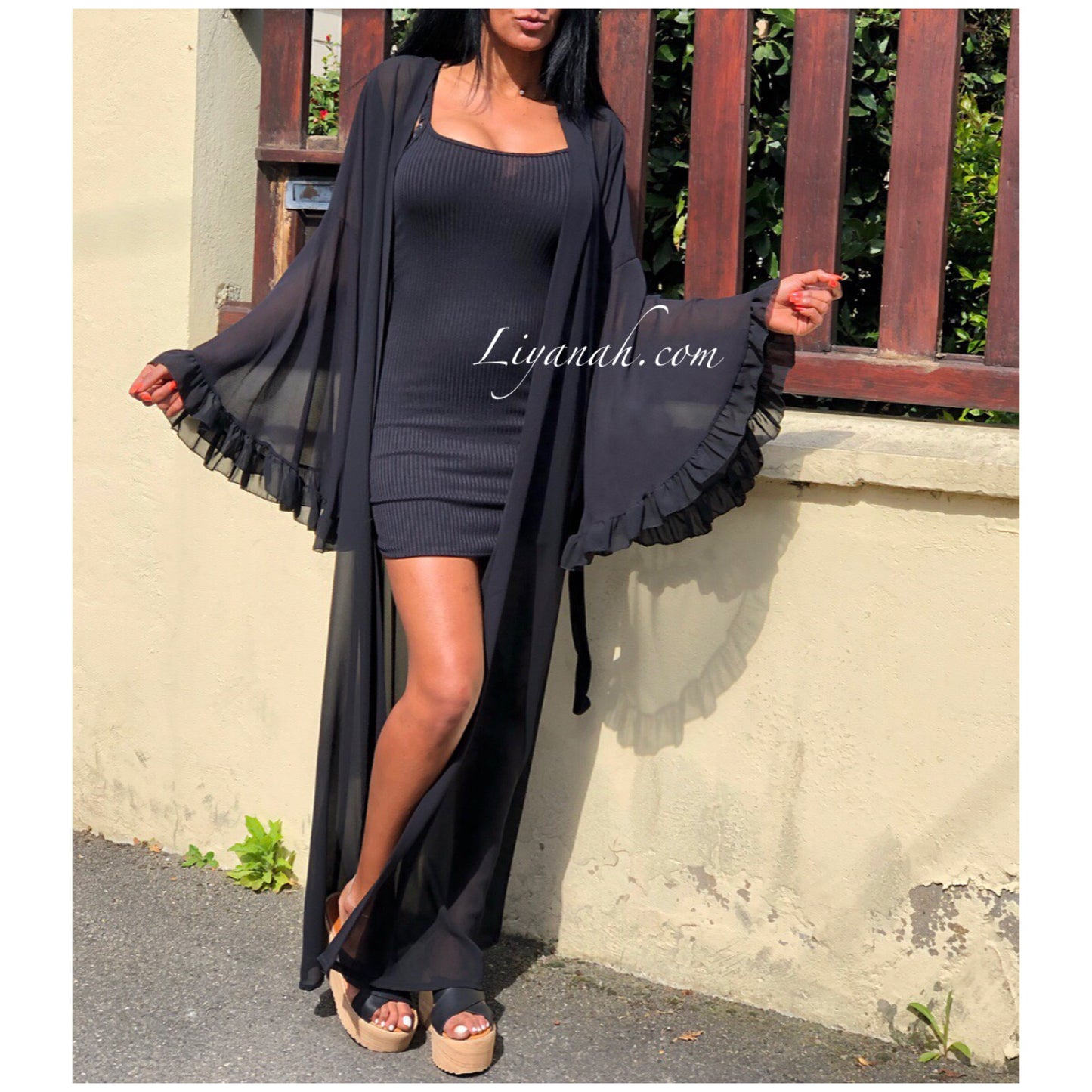 Kimono Long Modèle ETHNA Noir