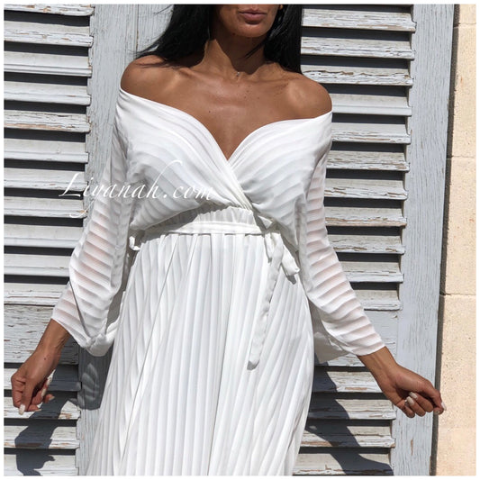 Robe Longue Modèle MAEGAN BLANC