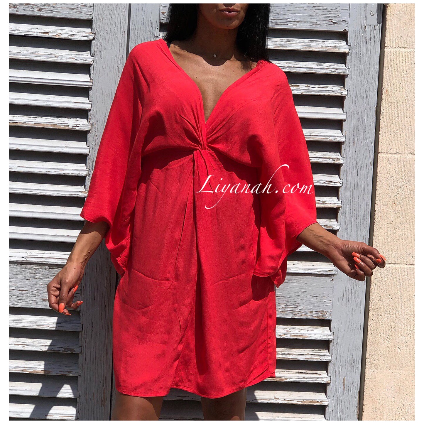 Robe Courte Modèle YELYNA ROUGE/ORANGE