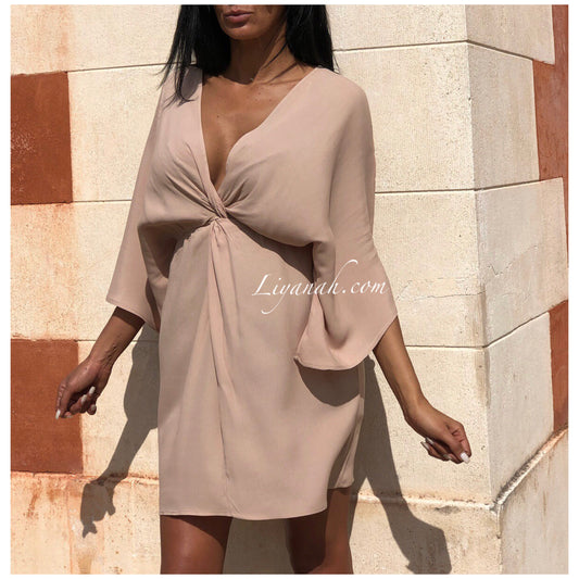 Robe Courte Modèle YELYNA BEIGE