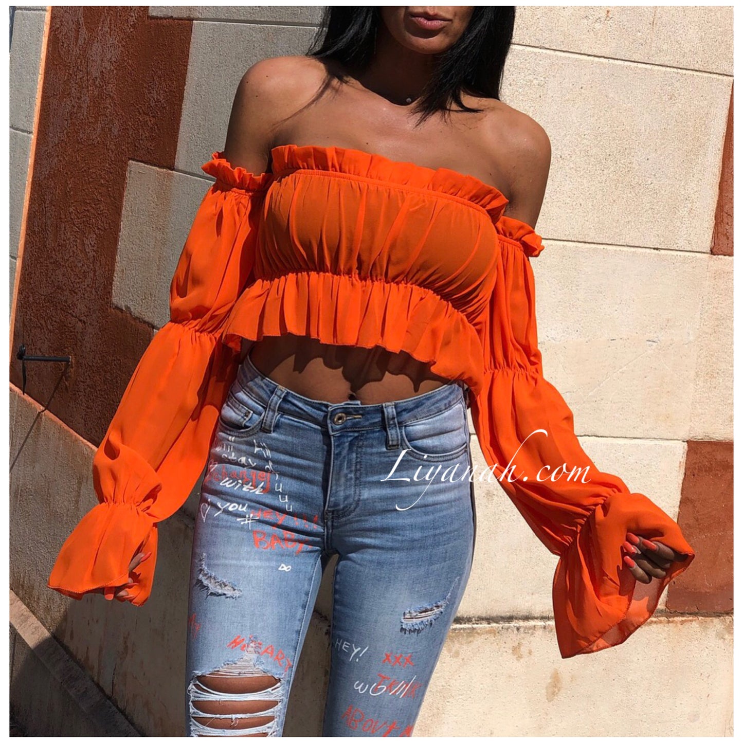 Crop Top Modèle ZERA ORANGE