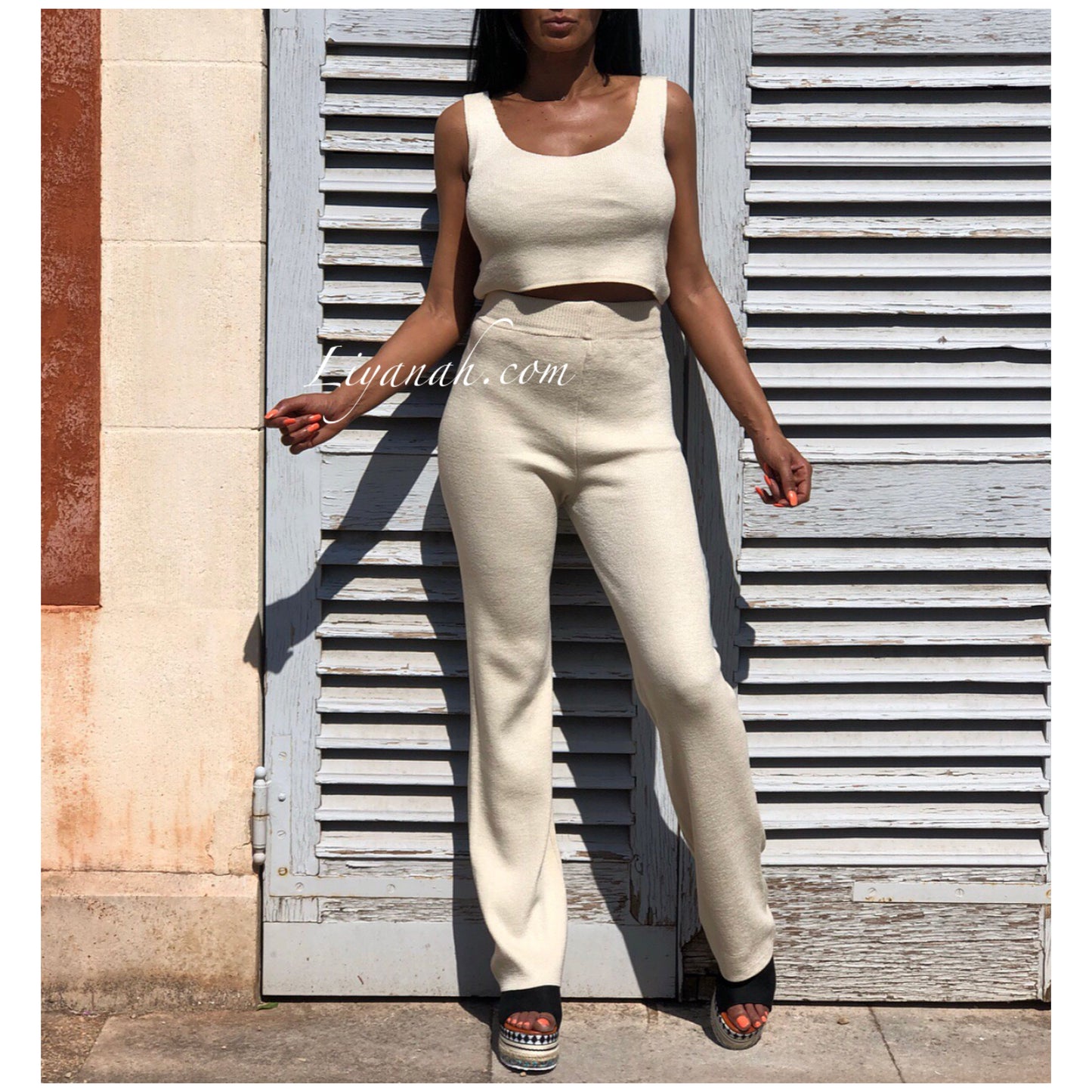 Ensemble Crop Top + Pantalon Modèle JANKALA / 4 Couleurs