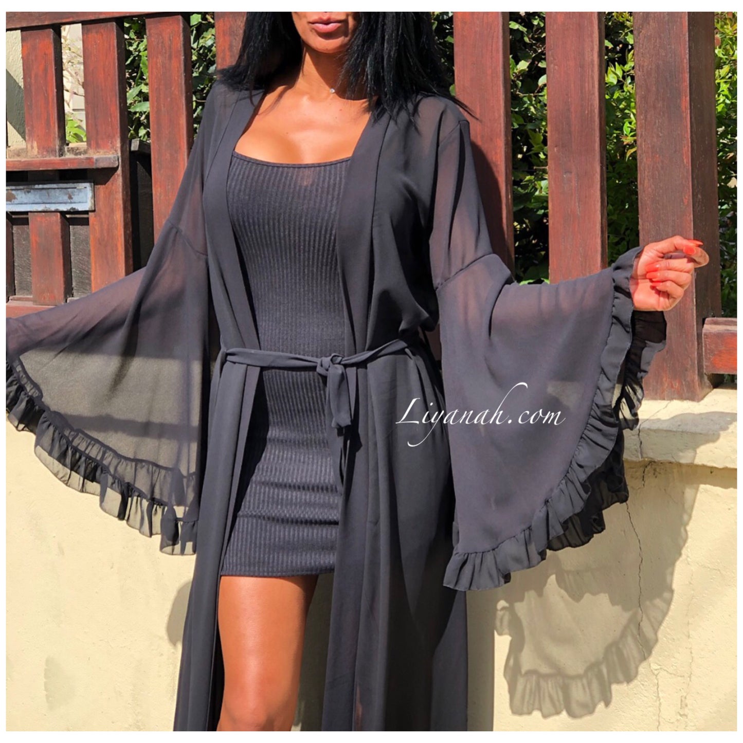 Kimono Long Modèle ETHNA Noir